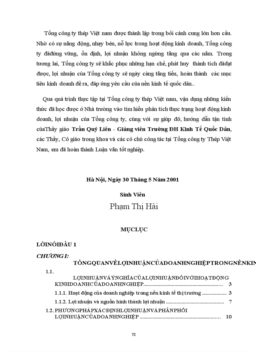 image for page Phân tích lợi nhuận và một số giải pháp nhằm nâng cao lợi nhuận trong sản xuất kinh doanh tại Tổng công ty Thép Việt Nam