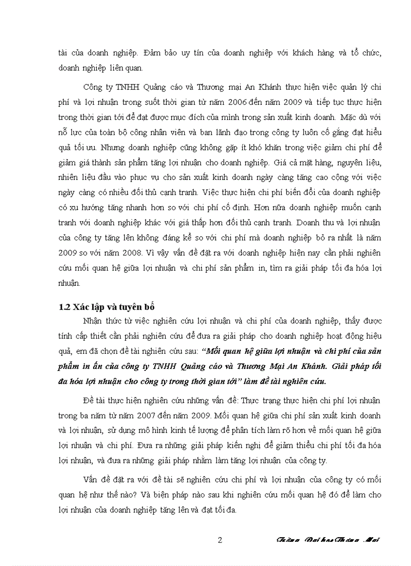 image for page Mối quan hệ giữa lợi nhuận và chi phí của sản phẩm in ấn của công ty TNHH Quảng Cáo và Thương Mại An Khánh Giải pháp tối đa hóa lợi nhuận cho công ty