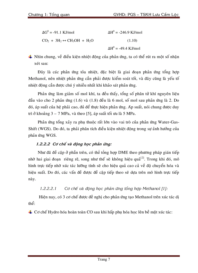 image for page Tổng Hợp DiMethyl Ete Từ Khí Tổng Hợp Trên Xúc Tác chất mang Al2O3