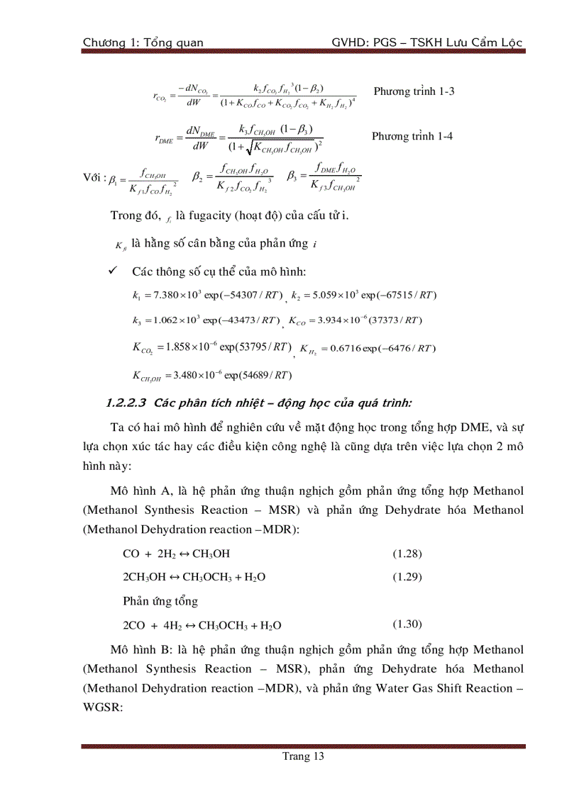 image for page Tổng Hợp DiMethyl Ete Từ Khí Tổng Hợp Trên Xúc Tác chất mang Al2O3