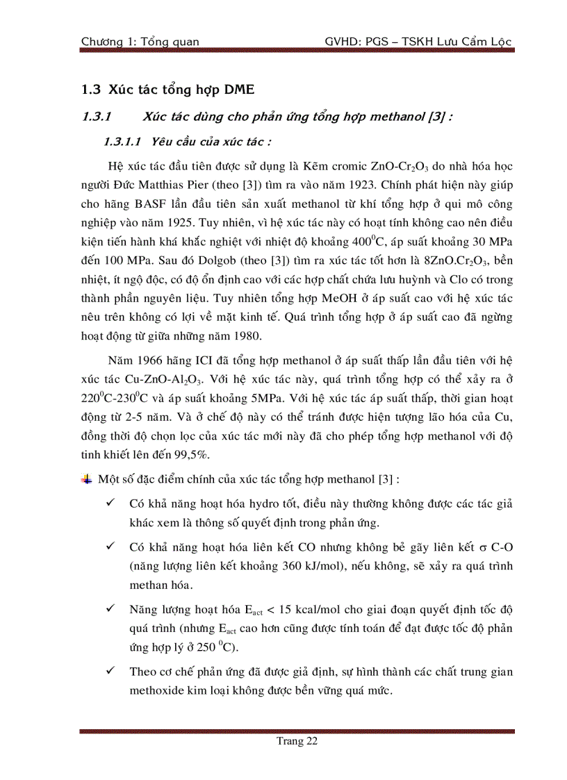 image for page Tổng Hợp DiMethyl Ete Từ Khí Tổng Hợp Trên Xúc Tác chất mang Al2O3