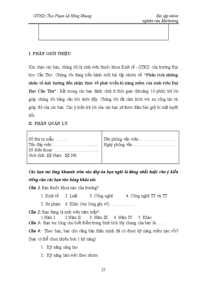 image for page Phân tích những nhân tố ảnh hưởng đến nhận thức về phát triển kĩ năng mềm của sinh viên đại học cần thơ