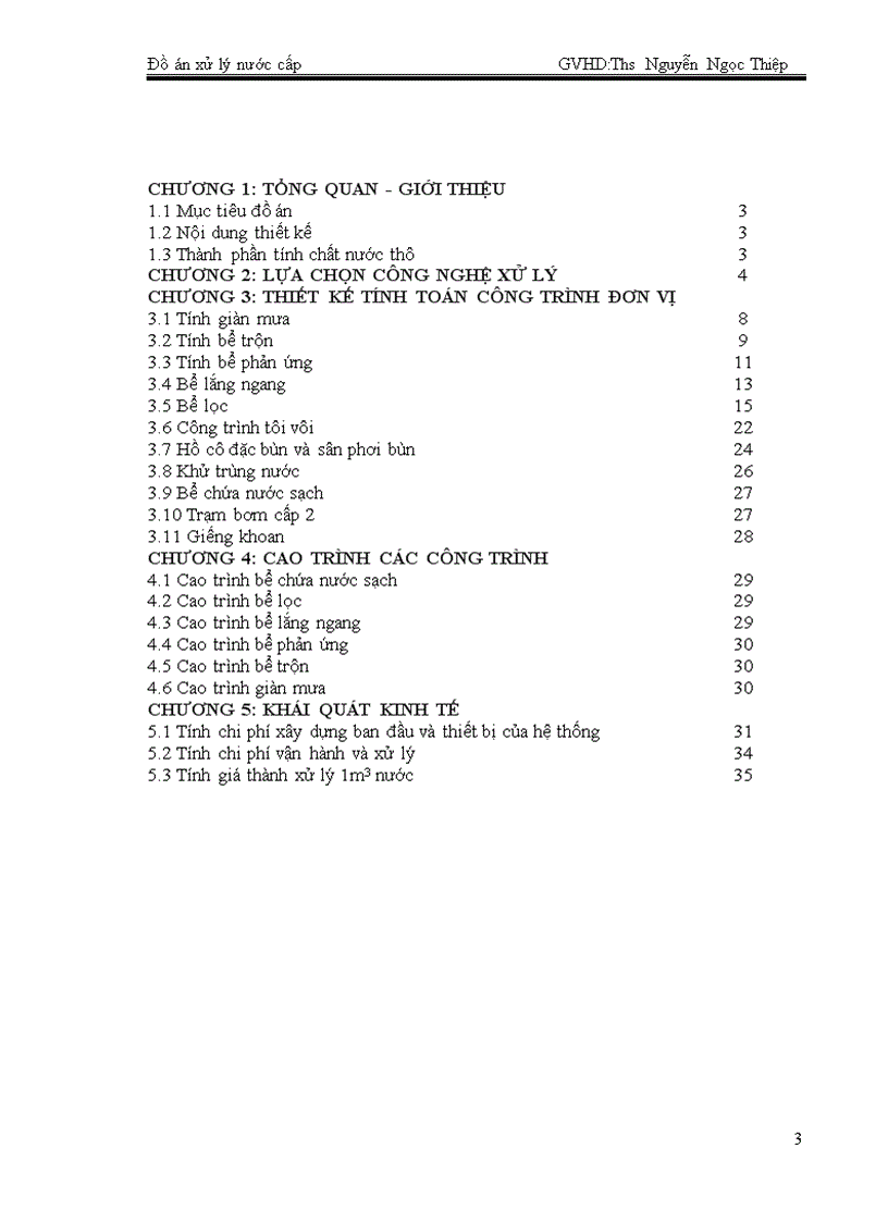 image for page Thiết kế trạm xử lí nước ngầm công suất 8400m3 ngày đêm