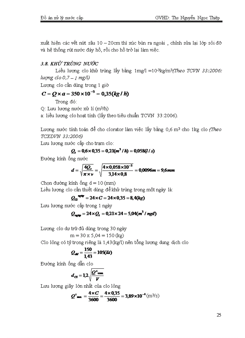 image for page Thiết kế trạm xử lí nước ngầm công suất 8400m3 ngày đêm