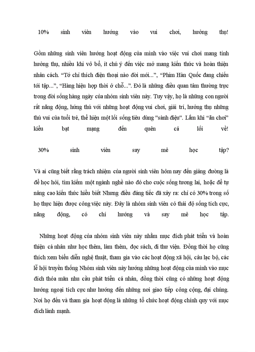 image for page Thực trạng lối sống sinh viên hiện nay