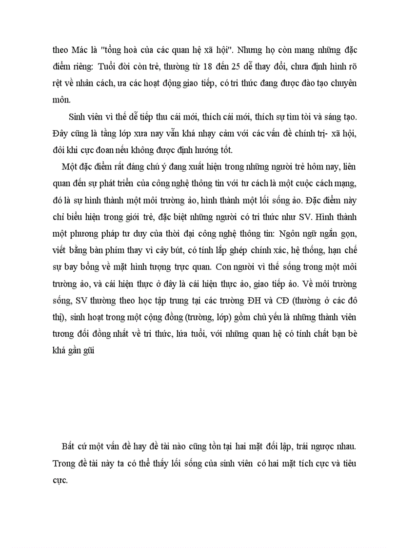 image for page Thực trạng lối sống sinh viên hiện nay