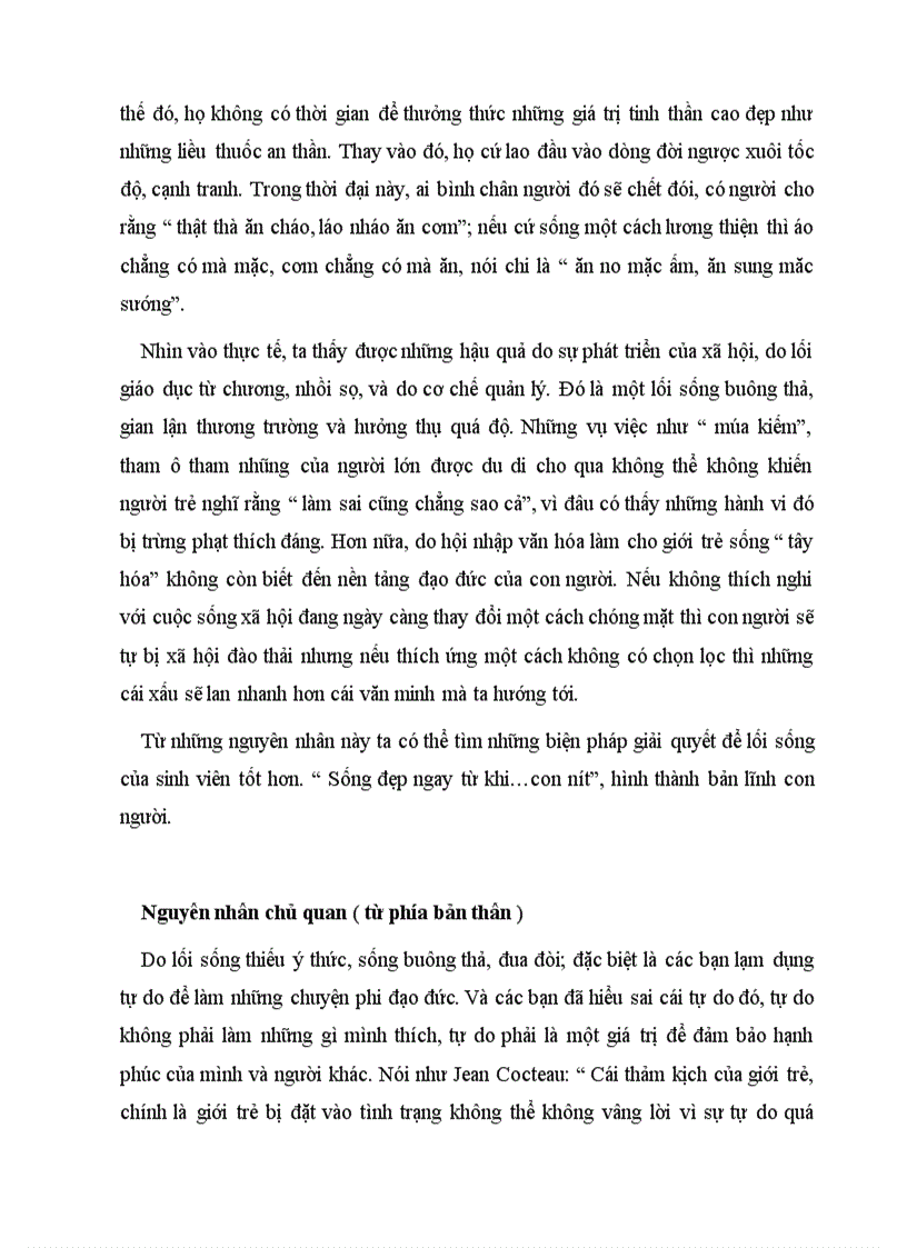 image for page Thực trạng lối sống sinh viên hiện nay