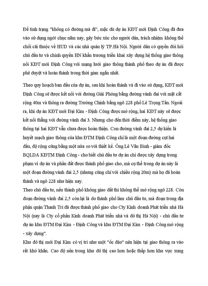 image for page Đánh giá quy hoạch đầu nút giao thông tại 3 khu đô thị mới Định Công Đại Kim Định Công và Đại Kim