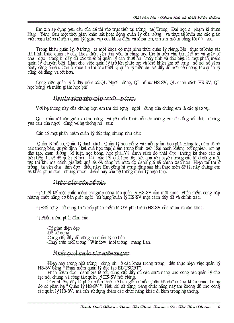 image for page Phân tích và thiết kế hệ thống trợ giúp quản ly HS SV Phần mềm quản lý HS SV