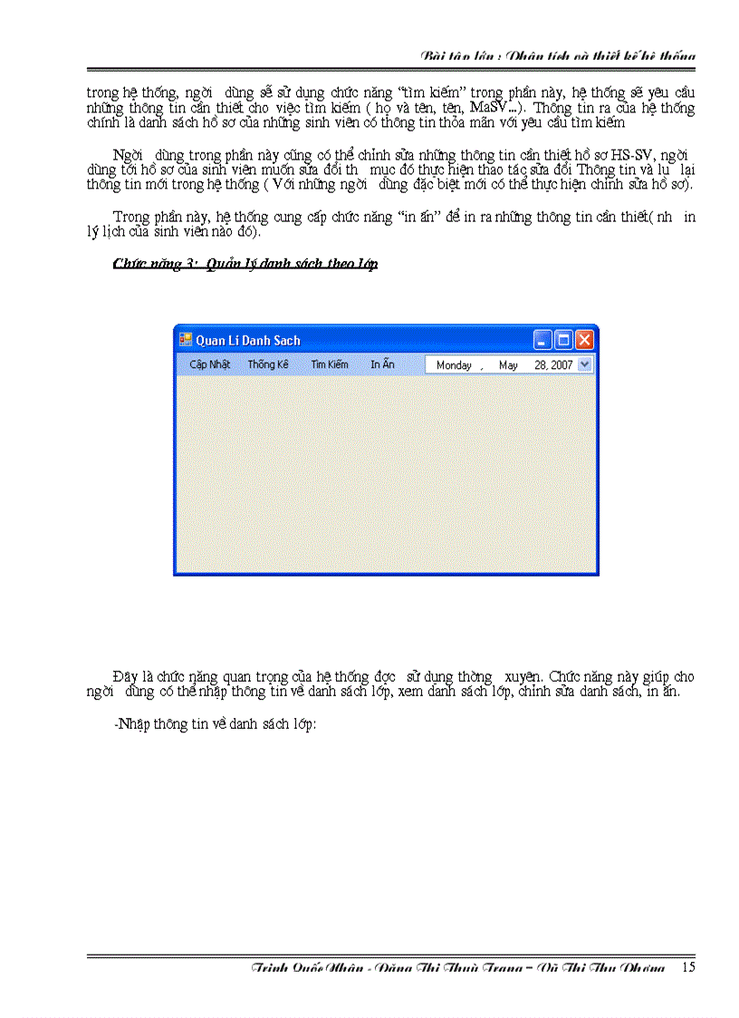 image for page Phân tích và thiết kế hệ thống trợ giúp quản ly HS SV Phần mềm quản lý HS SV
