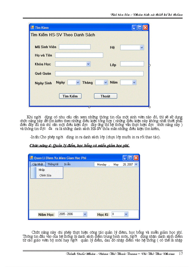 image for page Phân tích và thiết kế hệ thống trợ giúp quản ly HS SV Phần mềm quản lý HS SV