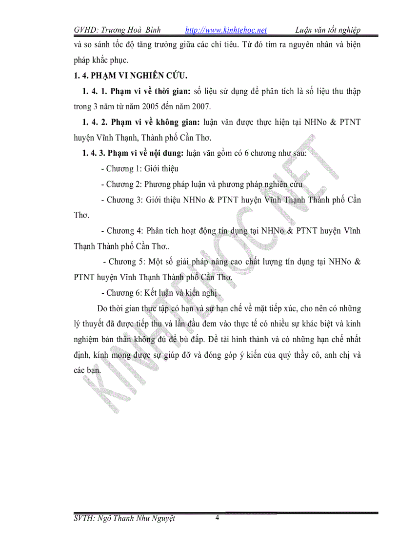 image for page Phân tích hoạt động tín dụng tại NH NN PTNT huyện Vĩnh Thạnh Cần thơ