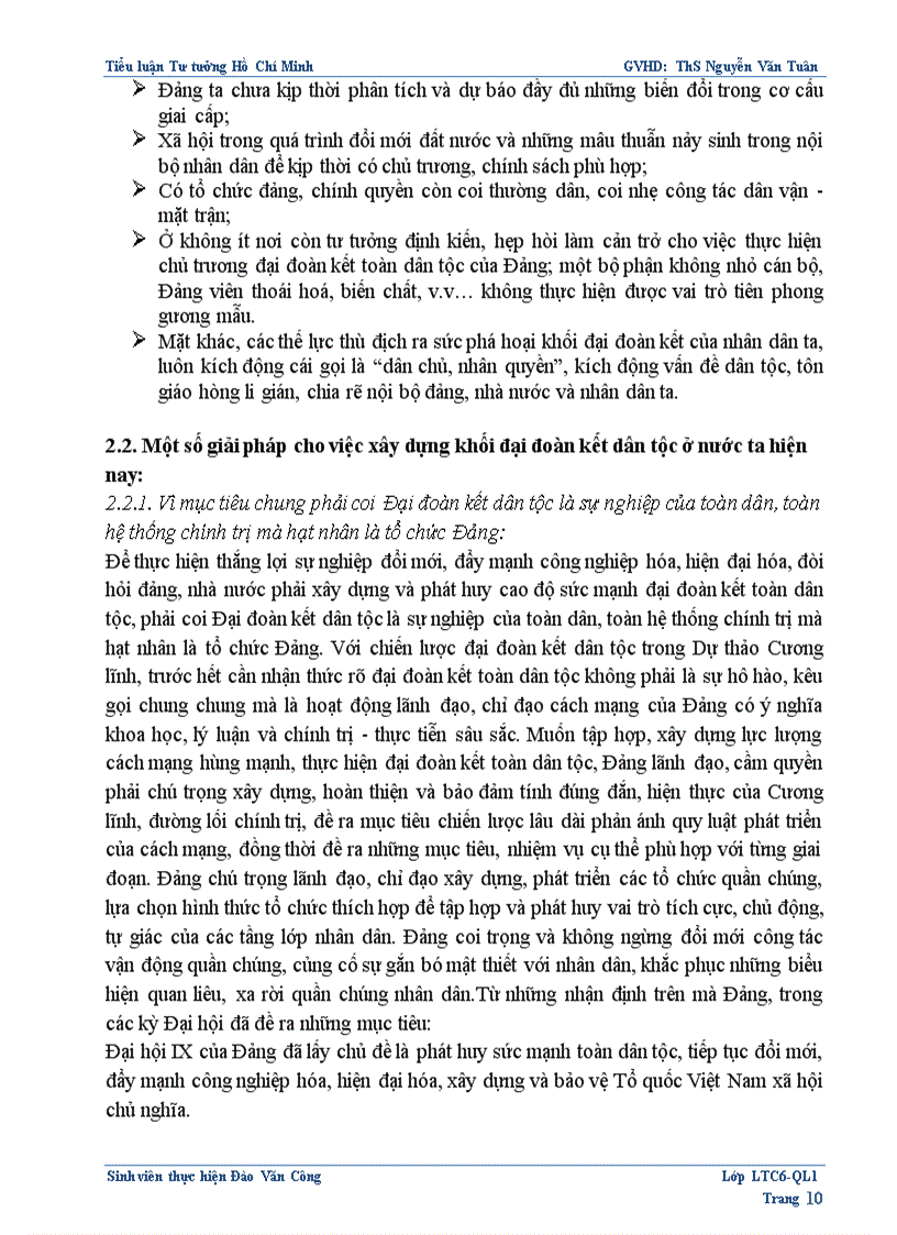 image for page Sự vận dụng tư tưởng hồ chí minh về đại đoàn kết dân tộc của đảng ta trong giai đoạn hiện nay