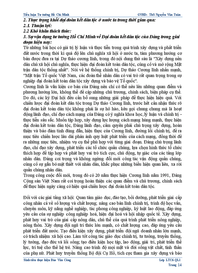 image for page Sự vận dụng tư tưởng hồ chí minh về đại đoàn kết dân tộc của đảng ta trong giai đoạn hiện nay