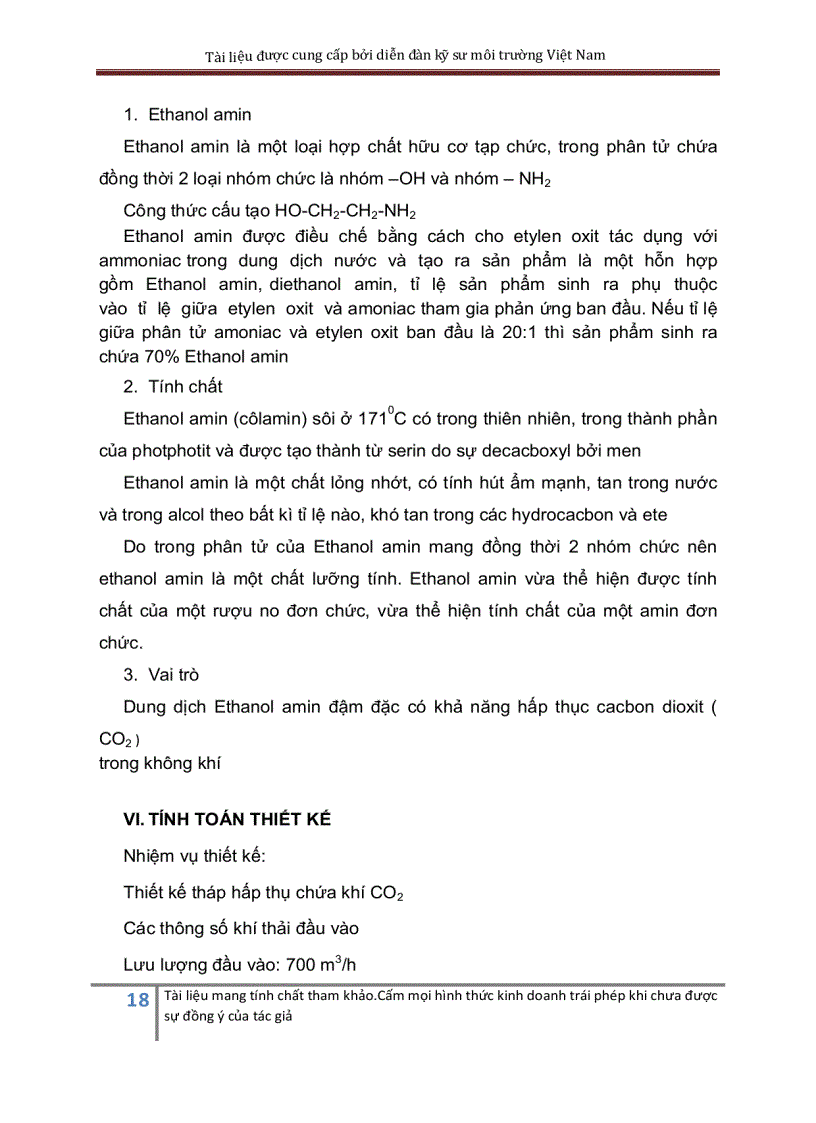 image for page Tính toán thiết kế hệ thống xử lý khí thả co2 bằng ETANOLAMIN