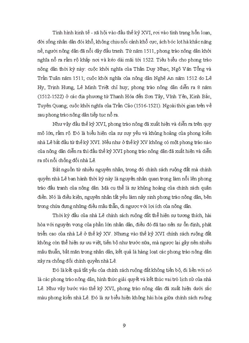 image for page Mối quan hệ giữa chính sách ruộng đất và phong trào nông dân thế kỷ XV XVI