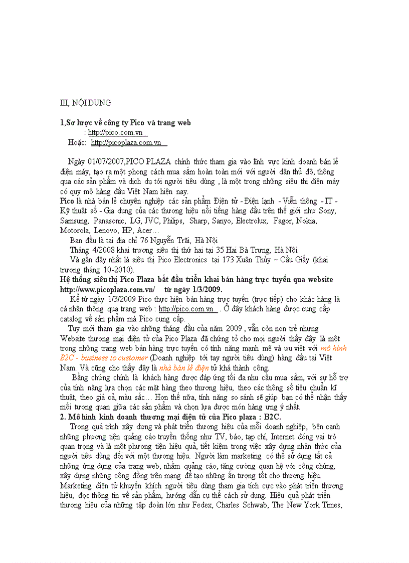 image for page Phân tích mô hình kinh doanh của pico plaza