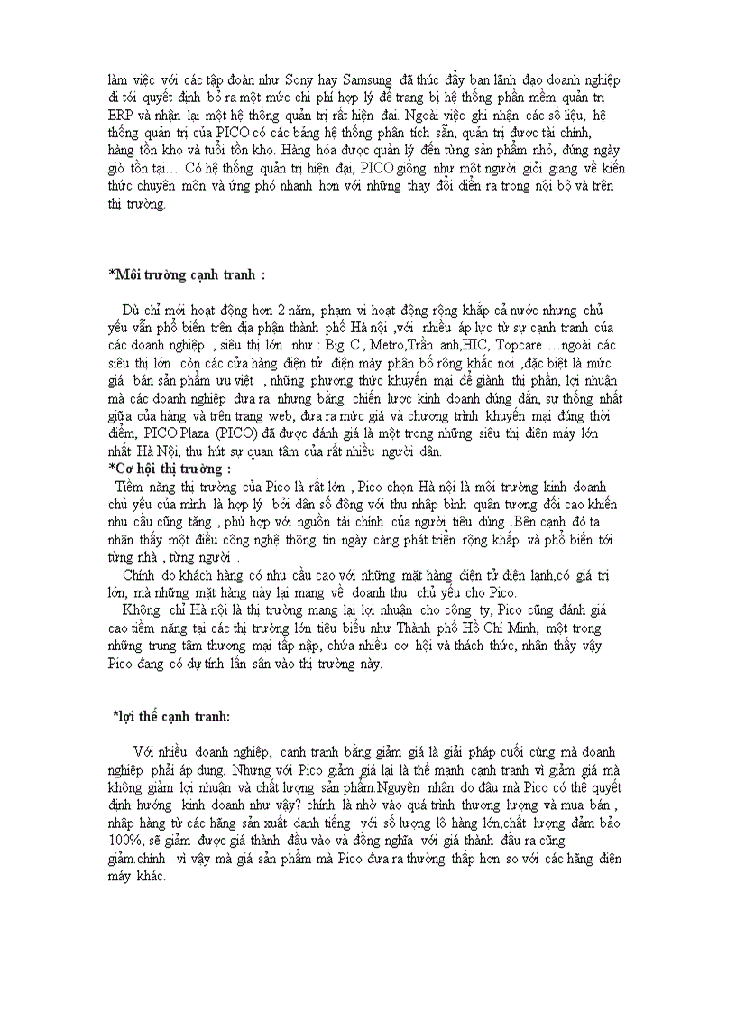 image for page Phân tích mô hình kinh doanh của pico plaza