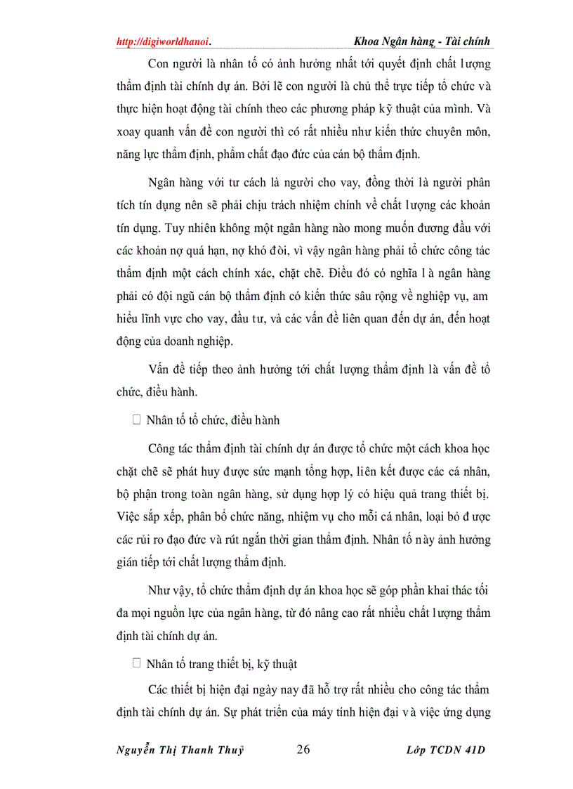 image for page Nâng cao chất lượng thẩm định tài chính dự án trong hoạt động cho vay tại Ngân Hàng Ngoại Thương Việt Nam