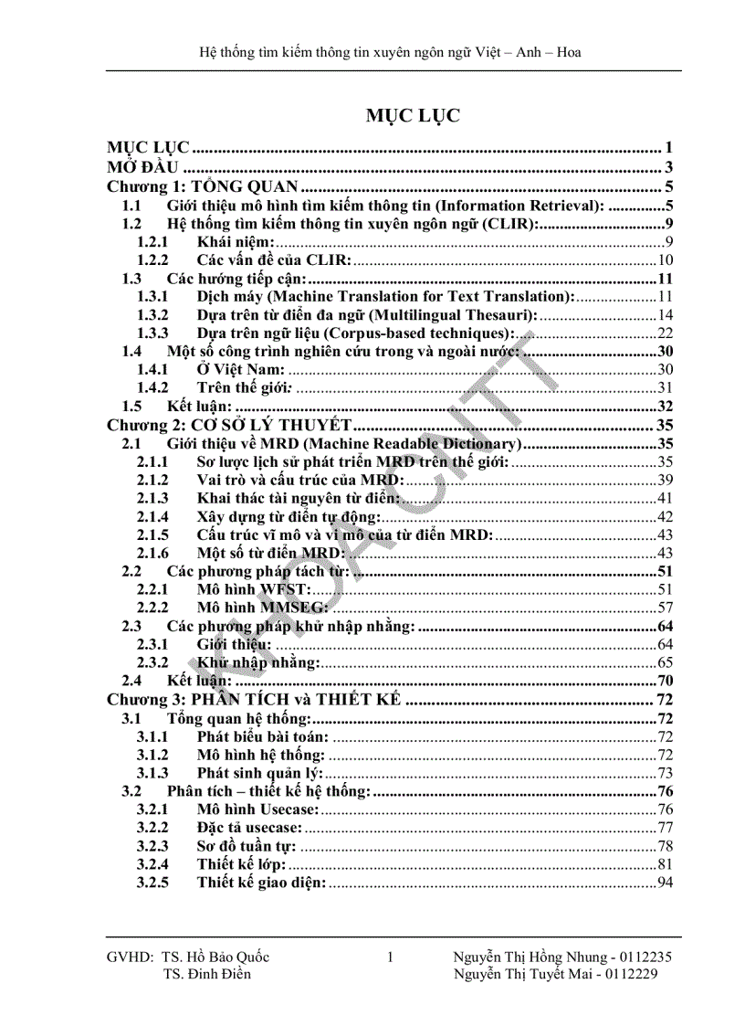 image for page Hệ thống tìm kiếm thông tin xuyên ngôn ngữ việt anh hoa
