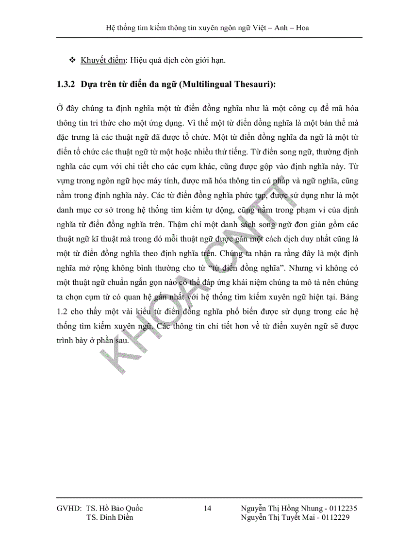 image for page Hệ thống tìm kiếm thông tin xuyên ngôn ngữ việt anh hoa