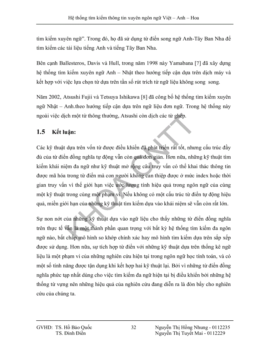 image for page Hệ thống tìm kiếm thông tin xuyên ngôn ngữ việt anh hoa