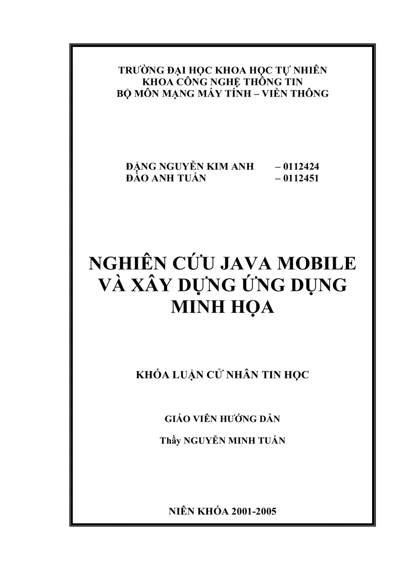 image for page Nghiên cứu java mobile và xây dựng ứng dụng minh họa
