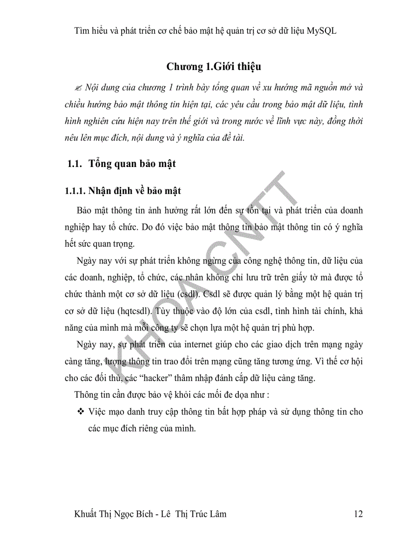 image for page Tìm hiểu và phát triển cơ chế bảo mật trên mã nguồn mở của mysql