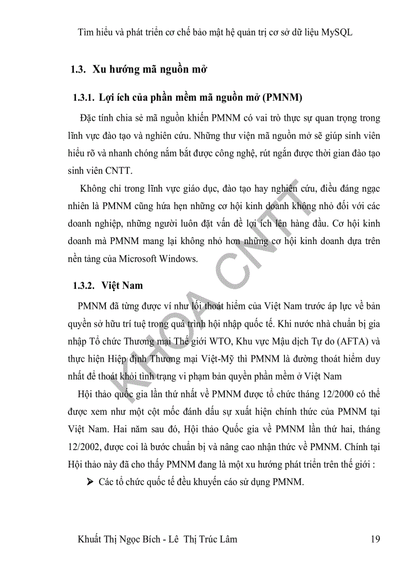 image for page Tìm hiểu và phát triển cơ chế bảo mật trên mã nguồn mở của mysql