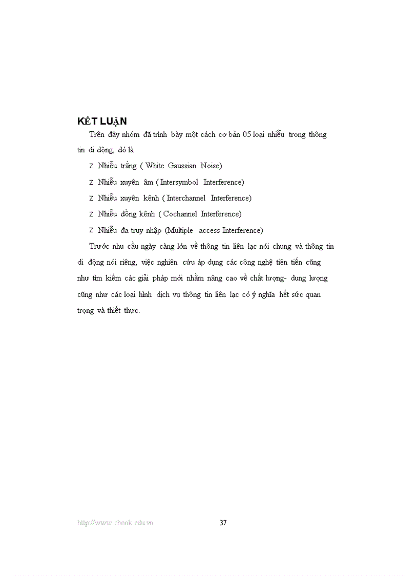 image for page Bài tiểu luận lý thuyết về 05 loại nhiễu trong thông tin di động