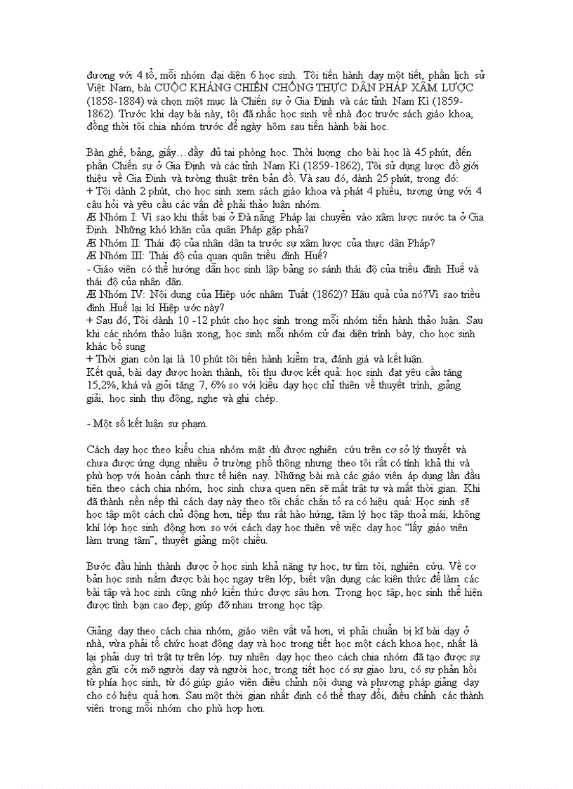 image for page Dạy học theo nhóm trong dạy học lịch sử hiệu quả và đề xuất