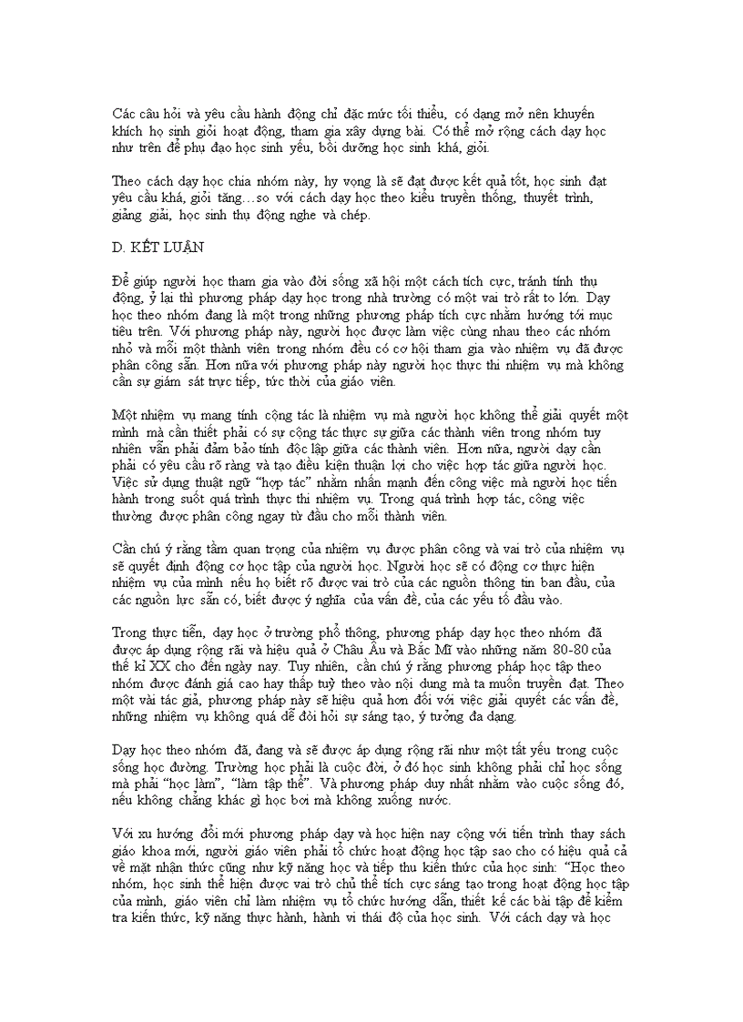 image for page Dạy học theo nhóm trong dạy học lịch sử hiệu quả và đề xuất