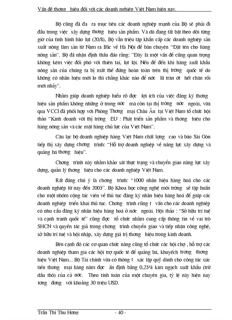 image for page Vấn đề thương hiệu đối với các doanh nghiệp Việt Nam hiện nay