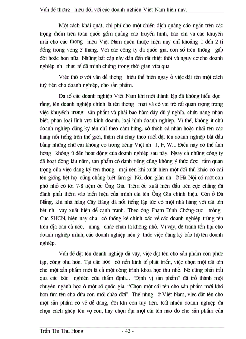 image for page Vấn đề thương hiệu đối với các doanh nghiệp Việt Nam hiện nay