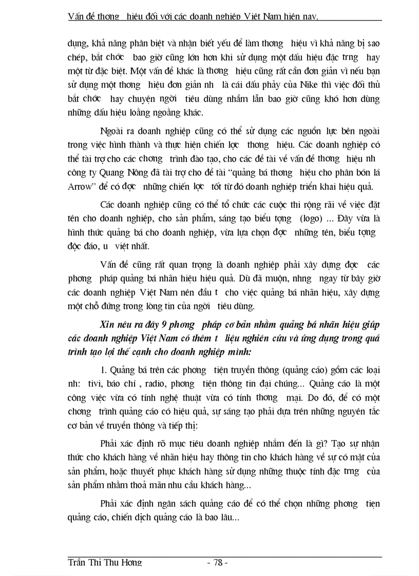 image for page Vấn đề thương hiệu đối với các doanh nghiệp Việt Nam hiện nay