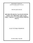 Rủi ro tín dụng tại Ngân hàng TMCP Kỹ thương Việt Nam Thực trạng và giải pháp phòng ngừa