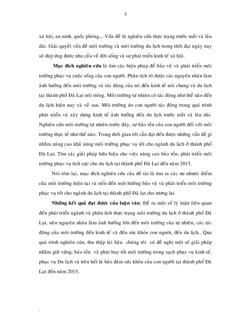 image for page Phát triển môi trường phục vụ du lịch tại Thành phố Đà Lạt đến năm 2015