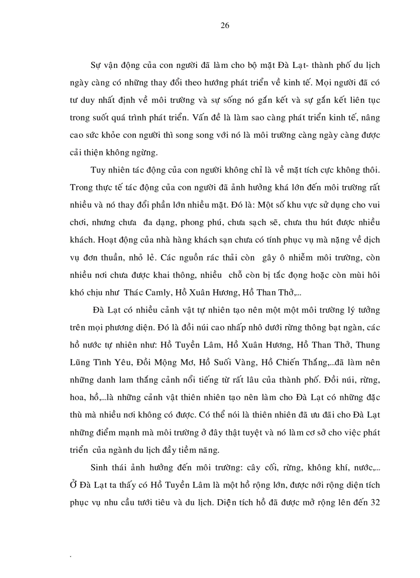 image for page Phát triển môi trường phục vụ du lịch tại Thành phố Đà Lạt đến năm 2015