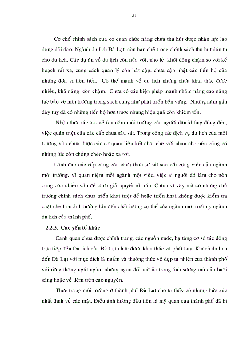 image for page Phát triển môi trường phục vụ du lịch tại Thành phố Đà Lạt đến năm 2015