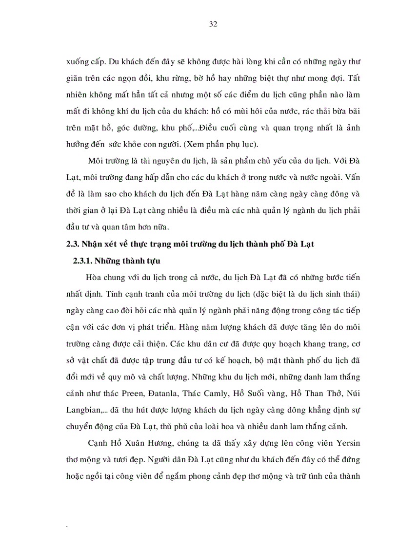 image for page Phát triển môi trường phục vụ du lịch tại Thành phố Đà Lạt đến năm 2015