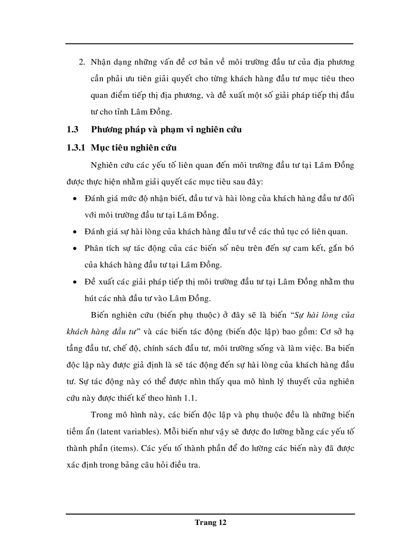 image for page Đánh giá môi trường đầu tư và các giải pháp tiếp thị đầu tư vào tỉnh Lâm Đồng