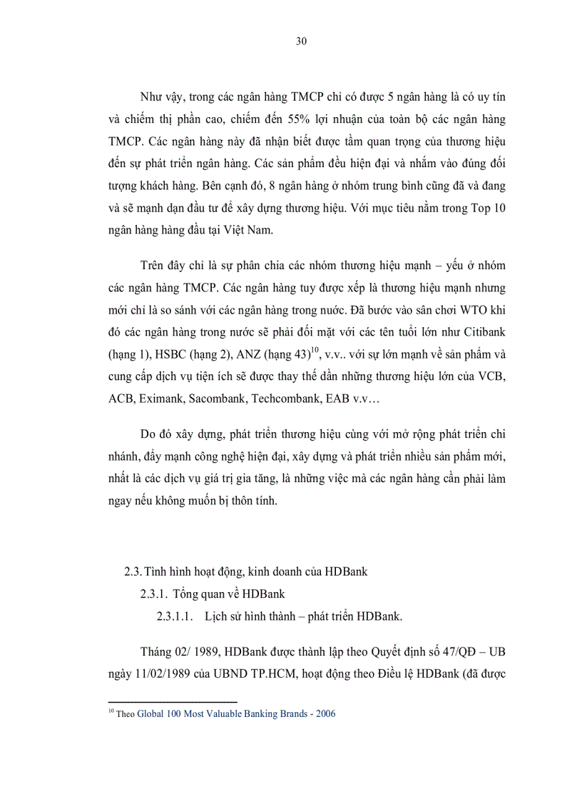 image for page Định hướng xây dựng và phát triển thương hiệu HDBANK thông qua chiến lược Marketing