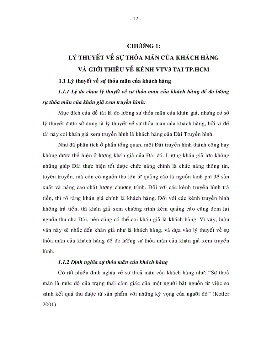 image for page Đo lường sự thỏa mãn của khán giả TP HCM đối với kênh truyền hình VTV3