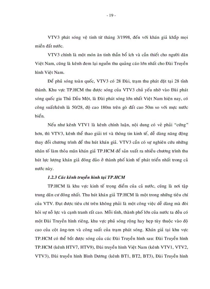 image for page Đo lường sự thỏa mãn của khán giả TP HCM đối với kênh truyền hình VTV3