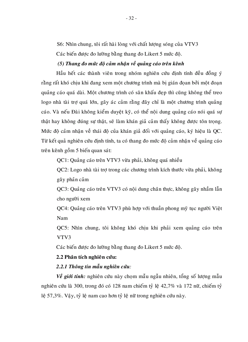 image for page Đo lường sự thỏa mãn của khán giả TP HCM đối với kênh truyền hình VTV3