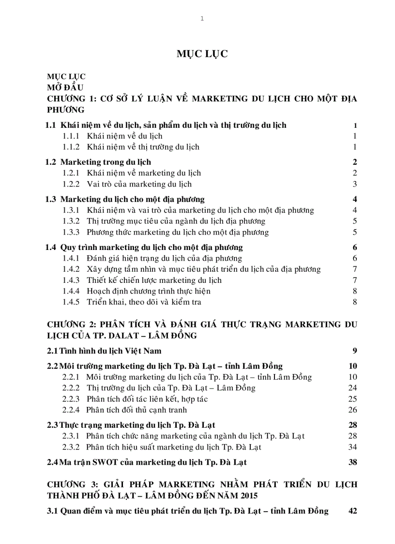 image for page Giải pháp Marketing nhằm phát triển du lịch Đà Lạt Lâm Đồng đến năm 2015