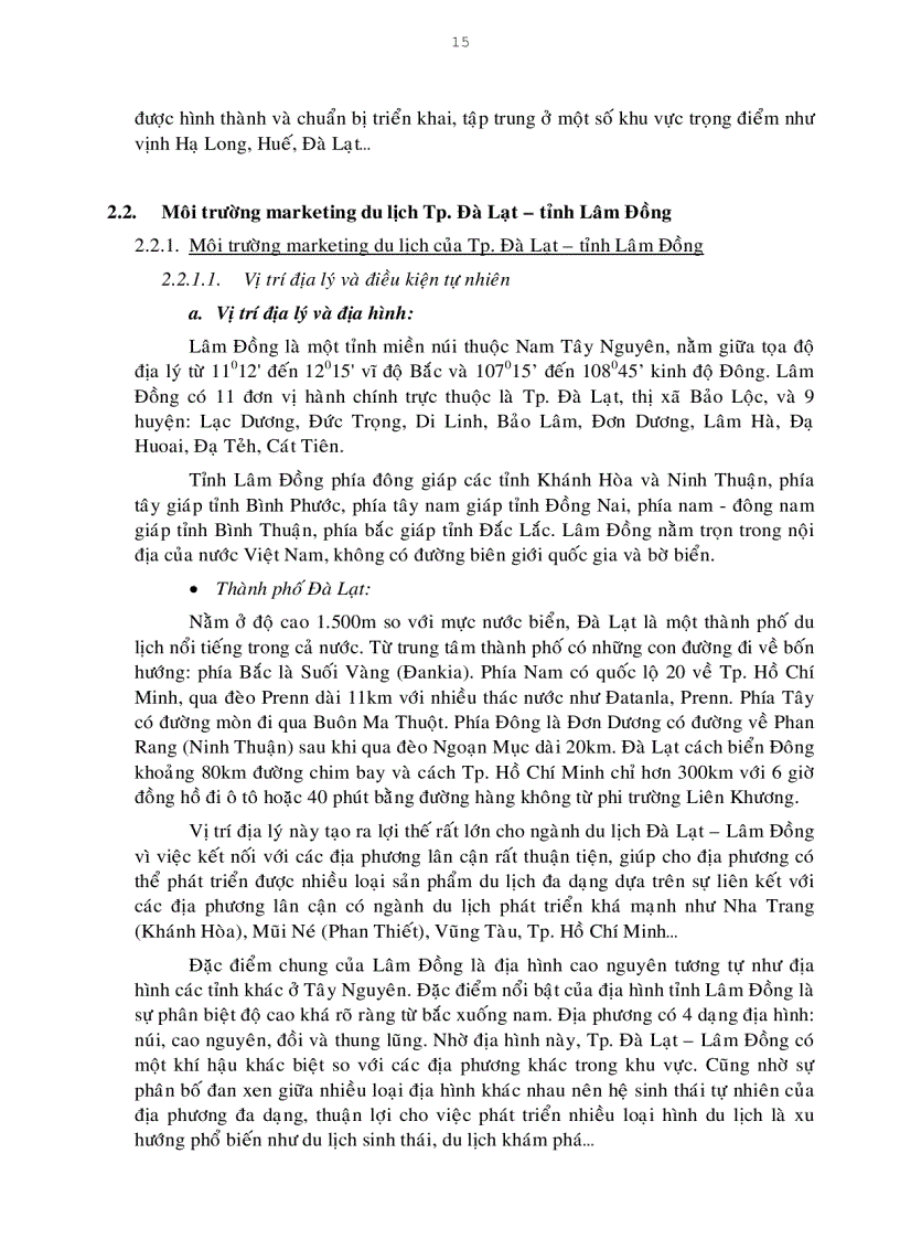 image for page Giải pháp Marketing nhằm phát triển du lịch Đà Lạt Lâm Đồng đến năm 2015