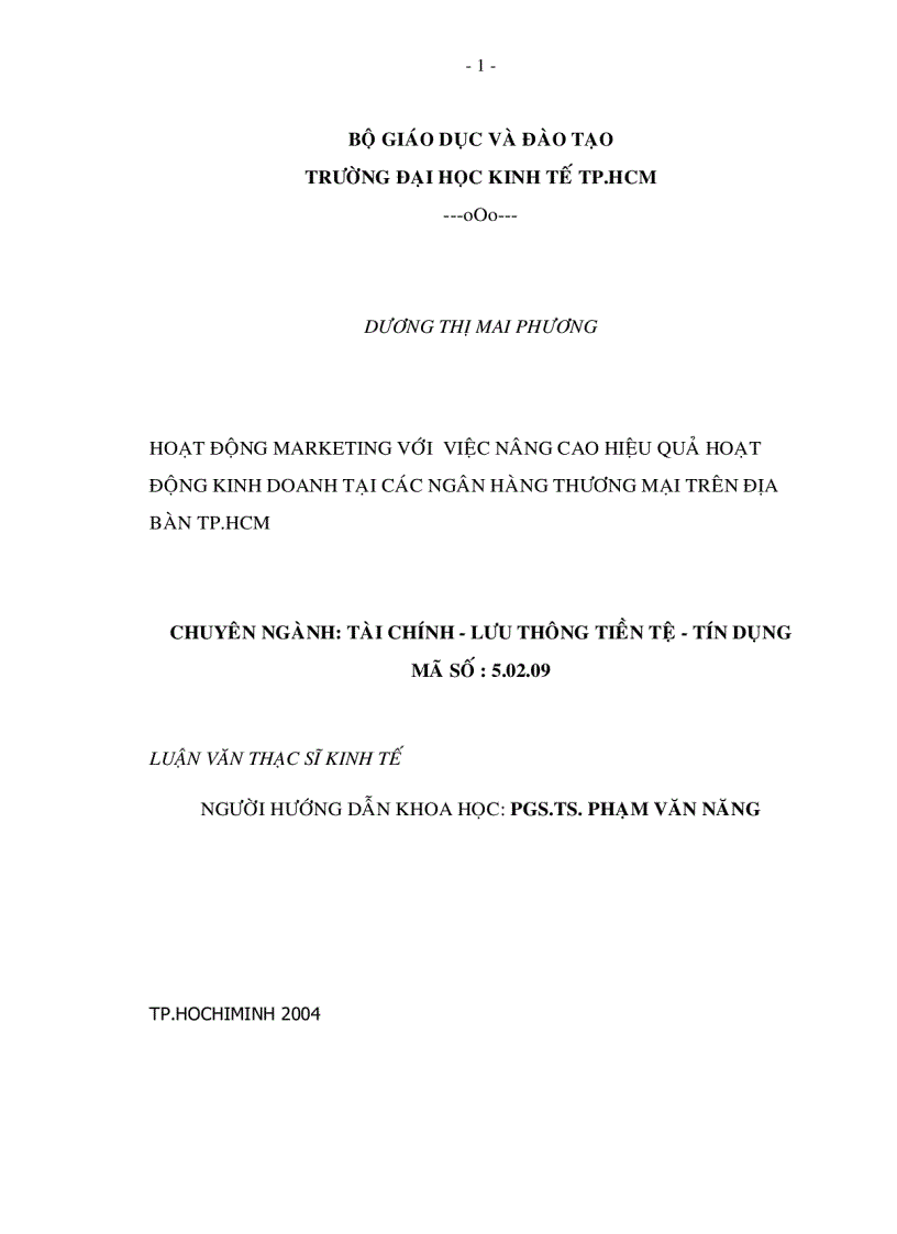 image for page Hoạt động Marketing với việc nâng cao hiệu quả hoạt động kinh doanh tại các Ngân hàng Thương mại trên địa bàn Tp HCM