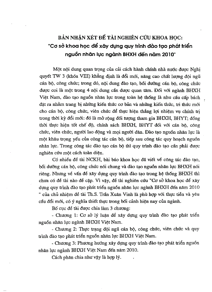 image for page Cơ sở khoa học xây dựng qui trình đào tạo phát triển nguồn nhân lực ngành bảo hiểm xã hội đến năm 2010