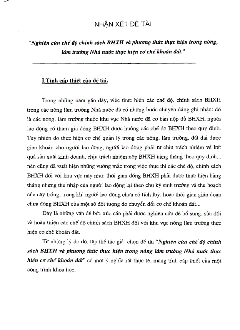 image for page Nghiên cứu chế độ chính sách bảo hiểm xã hội và phương thức thực hiện trong nông lâm trường nhà nước thực hiện cơ chế khoán đất